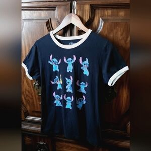 Disney - Lilo & Stitch Crewneck T-shirt - Black and White - Girl's XL/XG